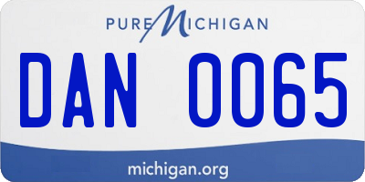 MI license plate DAN0065