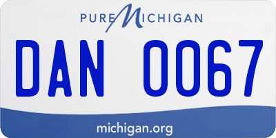 MI license plate DAN0067