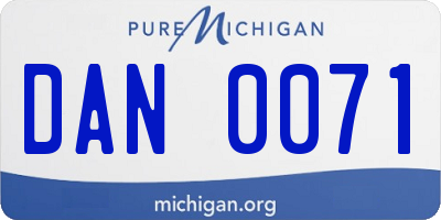MI license plate DAN0071
