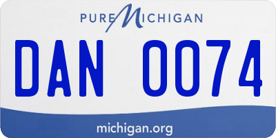 MI license plate DAN0074