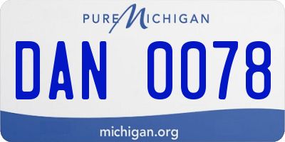 MI license plate DAN0078