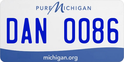 MI license plate DAN0086