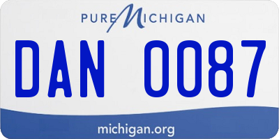 MI license plate DAN0087