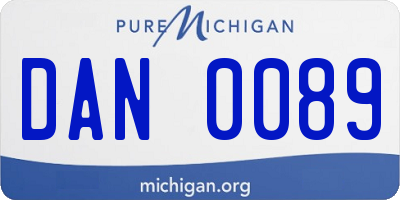 MI license plate DAN0089