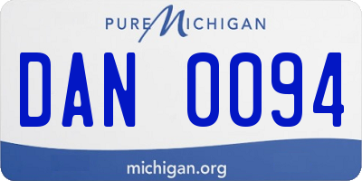 MI license plate DAN0094