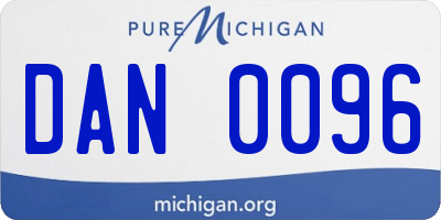 MI license plate DAN0096