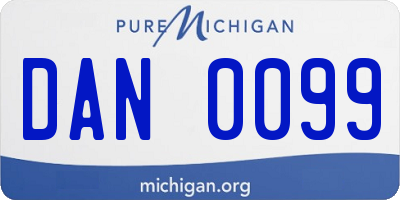 MI license plate DAN0099