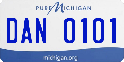 MI license plate DAN0101