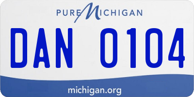 MI license plate DAN0104