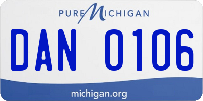 MI license plate DAN0106