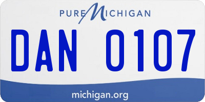 MI license plate DAN0107