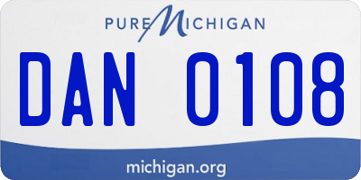 MI license plate DAN0108