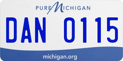 MI license plate DAN0115