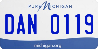 MI license plate DAN0119