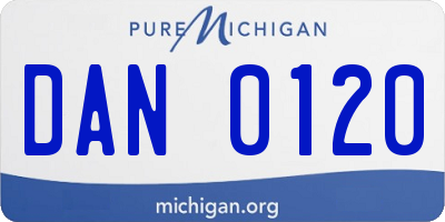 MI license plate DAN0120