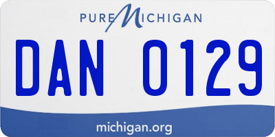 MI license plate DAN0129