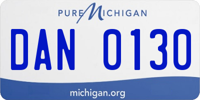 MI license plate DAN0130