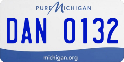MI license plate DAN0132
