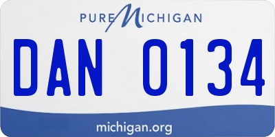 MI license plate DAN0134