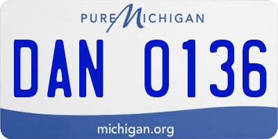 MI license plate DAN0136
