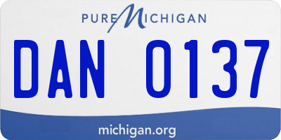 MI license plate DAN0137