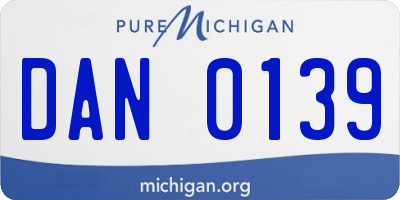 MI license plate DAN0139