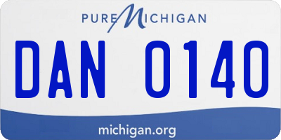 MI license plate DAN0140