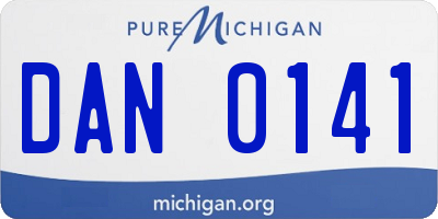 MI license plate DAN0141