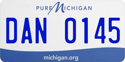 MI license plate DAN0145