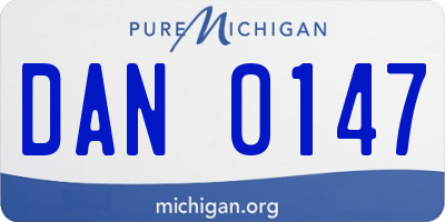 MI license plate DAN0147