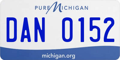 MI license plate DAN0152