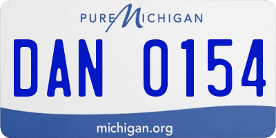 MI license plate DAN0154