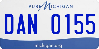 MI license plate DAN0155