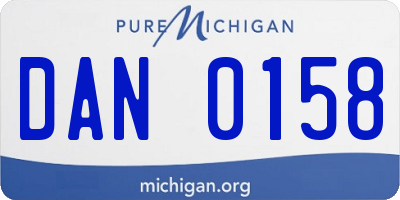 MI license plate DAN0158