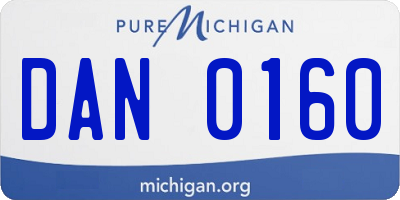 MI license plate DAN0160