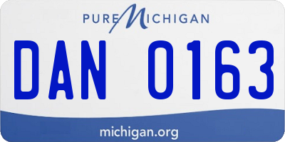 MI license plate DAN0163