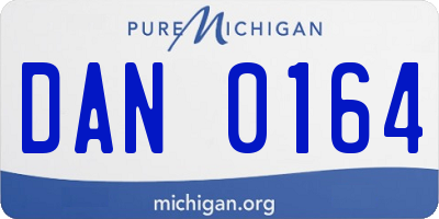 MI license plate DAN0164