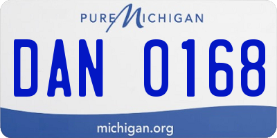 MI license plate DAN0168