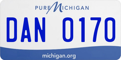 MI license plate DAN0170