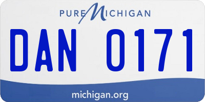 MI license plate DAN0171