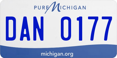 MI license plate DAN0177