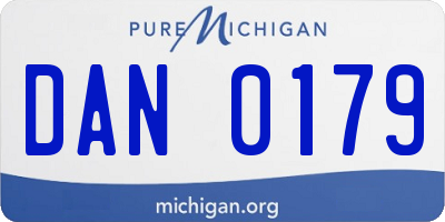 MI license plate DAN0179