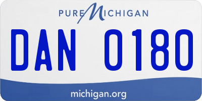 MI license plate DAN0180