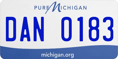 MI license plate DAN0183