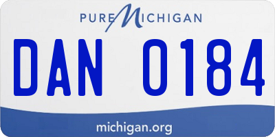MI license plate DAN0184