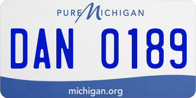 MI license plate DAN0189