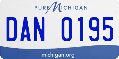 MI license plate DAN0195