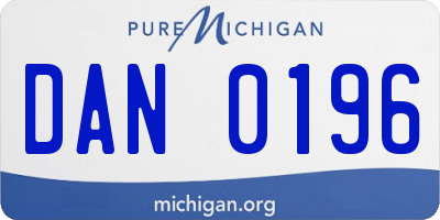 MI license plate DAN0196
