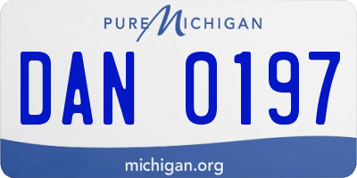 MI license plate DAN0197