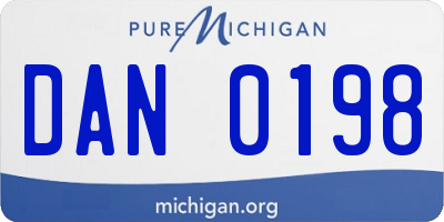 MI license plate DAN0198